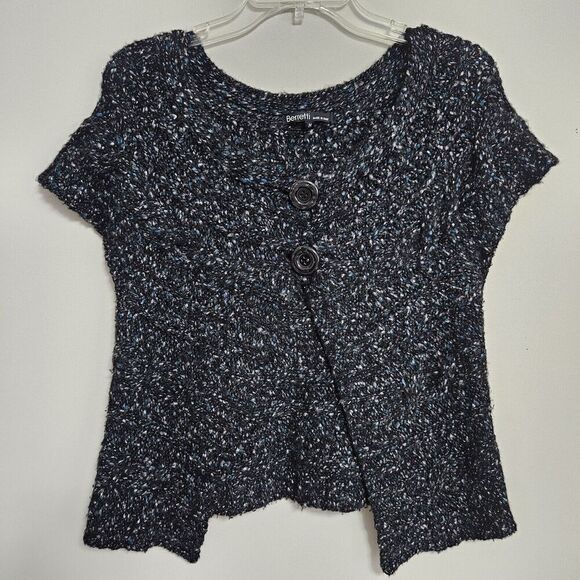 Berretti Made in Italy Anthropologie Knit Wool Blend Alpaca Black Sweater Vest M - Picture 1 of 8